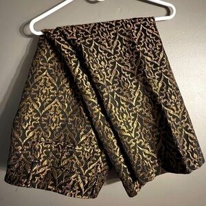 LOFT black and gold brocade Marisa Ankle Pants